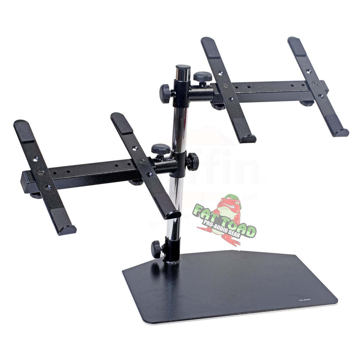 Double DJ Laptop Stand by FAT TOAD - 2 Tier PC Table Holder - Portable Computer Clamp Equipment Rack from GeekStands