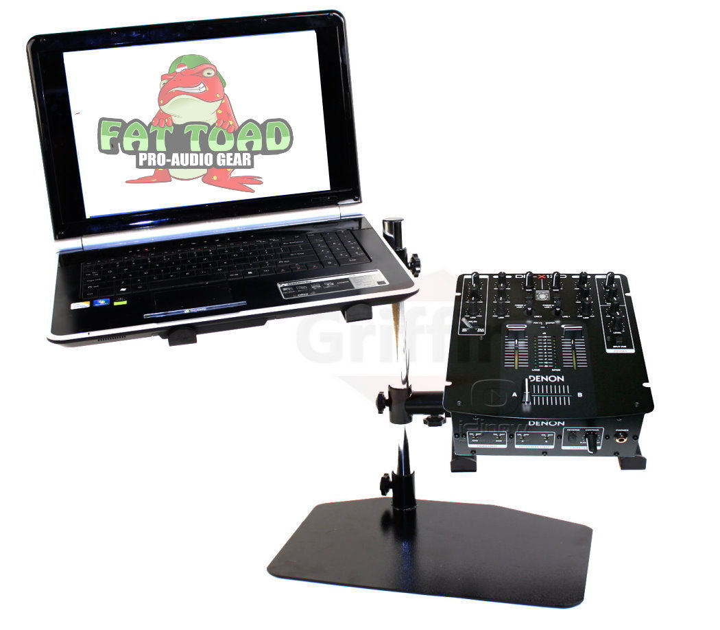 Double DJ Laptop Stand by FAT TOAD - 2 Tier PC Table Holder - Portable Computer Clamp Equipment Rack from GeekStands