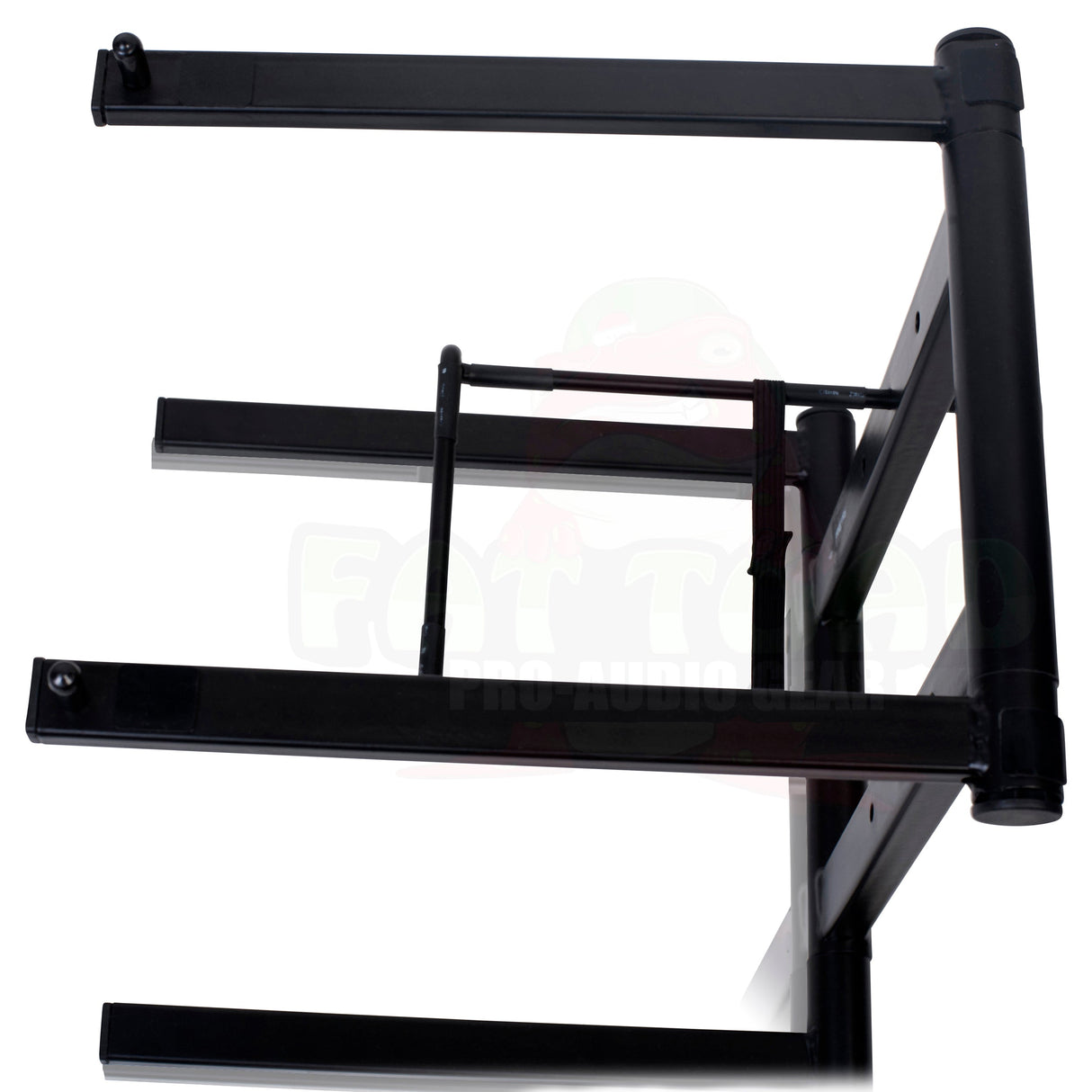 Folding DJ Laptop Stand with Sub-tray Shelf by FAT TOAD - Pro Audio Computer Table Top Rack Stand Mount for iPads, Mixer Controller & Tablets PC Gear from GeekStands