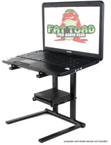 Folding DJ Laptop Stand with Sub-tray Shelf by FAT TOAD - Pro Audio Computer Table Top Rack Stand from GeekStands