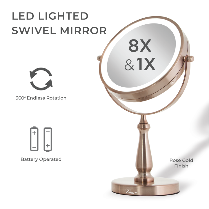 Lighted Makeup Mirror with Magnification from Zadro