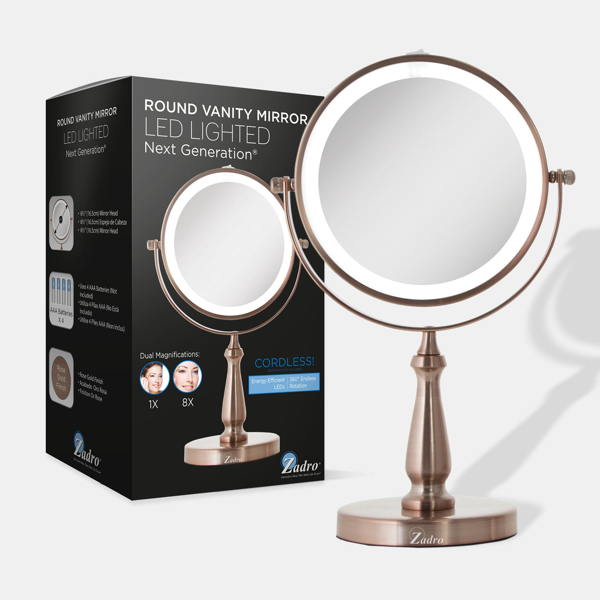 Lighted Makeup Mirror with Magnification from Zadro