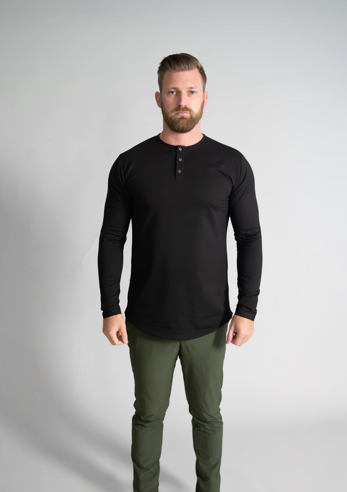 L/S Henley Curved Hem VX from Ten/10 Apparel