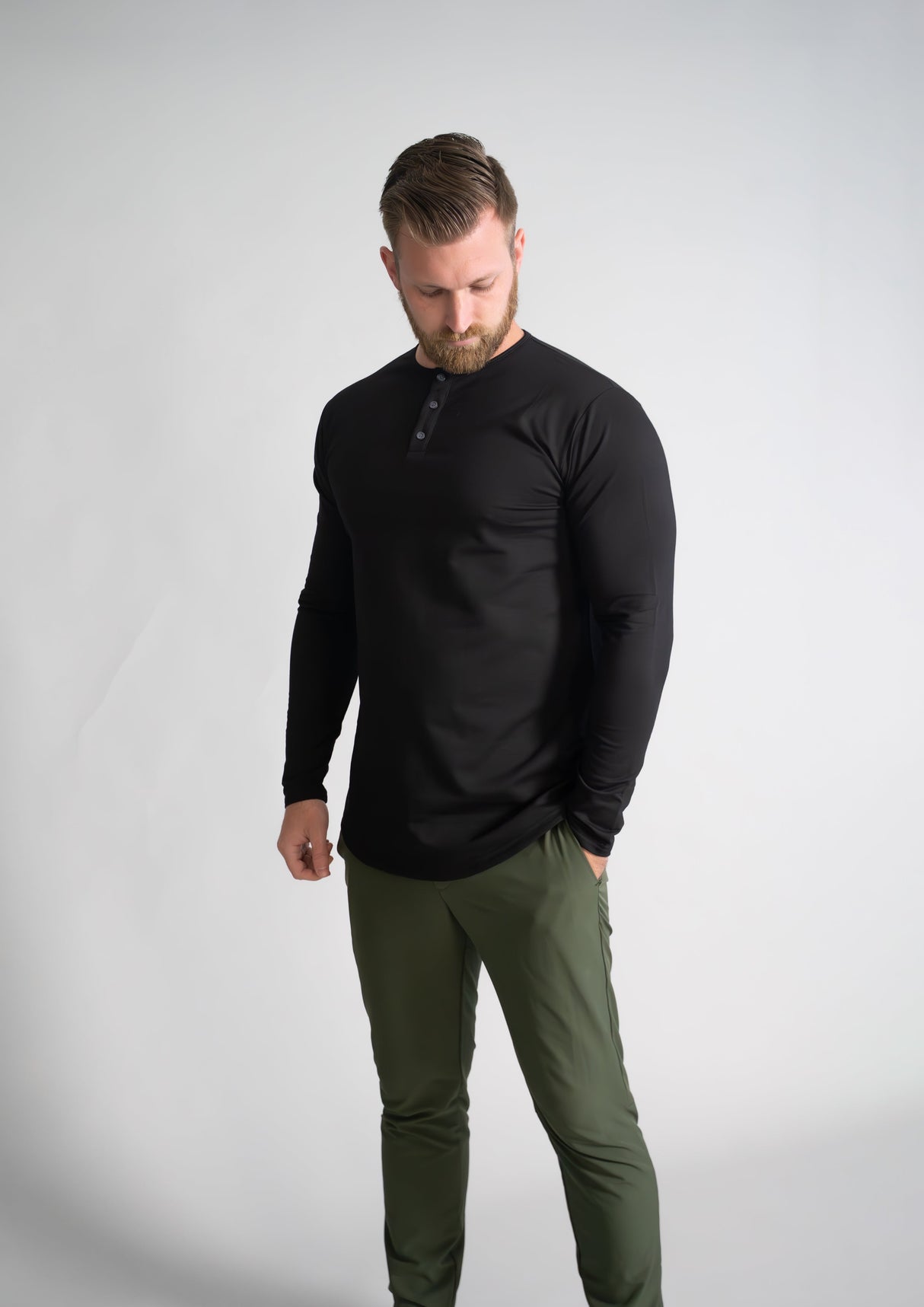 L/S Henley Curved Hem VX from Ten/10 Apparel