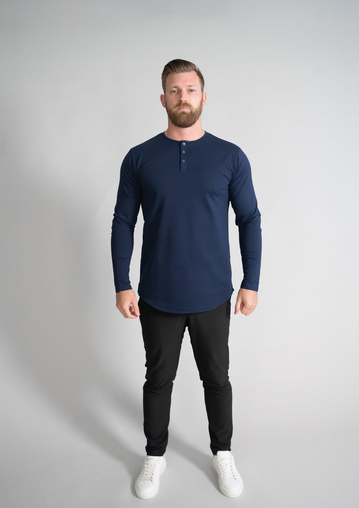 L/S Henley Curved Hem VX from Ten/10 Apparel