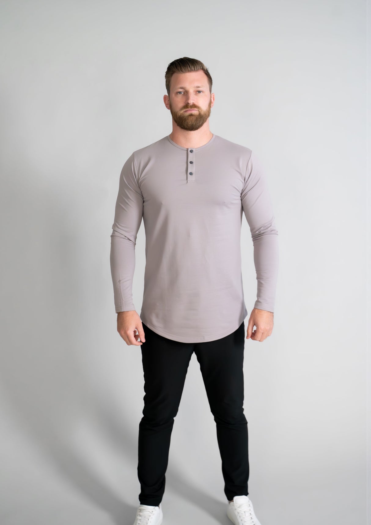 L/S Henley Curved Hem VX from Ten/10 Apparel