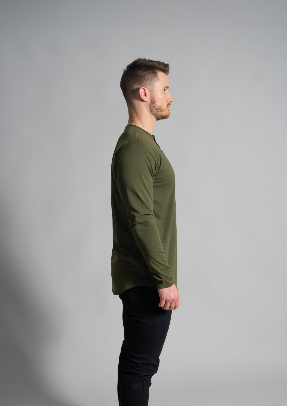 L/S Henley Curved Hem from Ten/10 Apparel