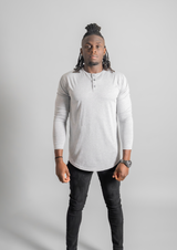 L/S Henley Curved Hem from Ten/10 Apparel