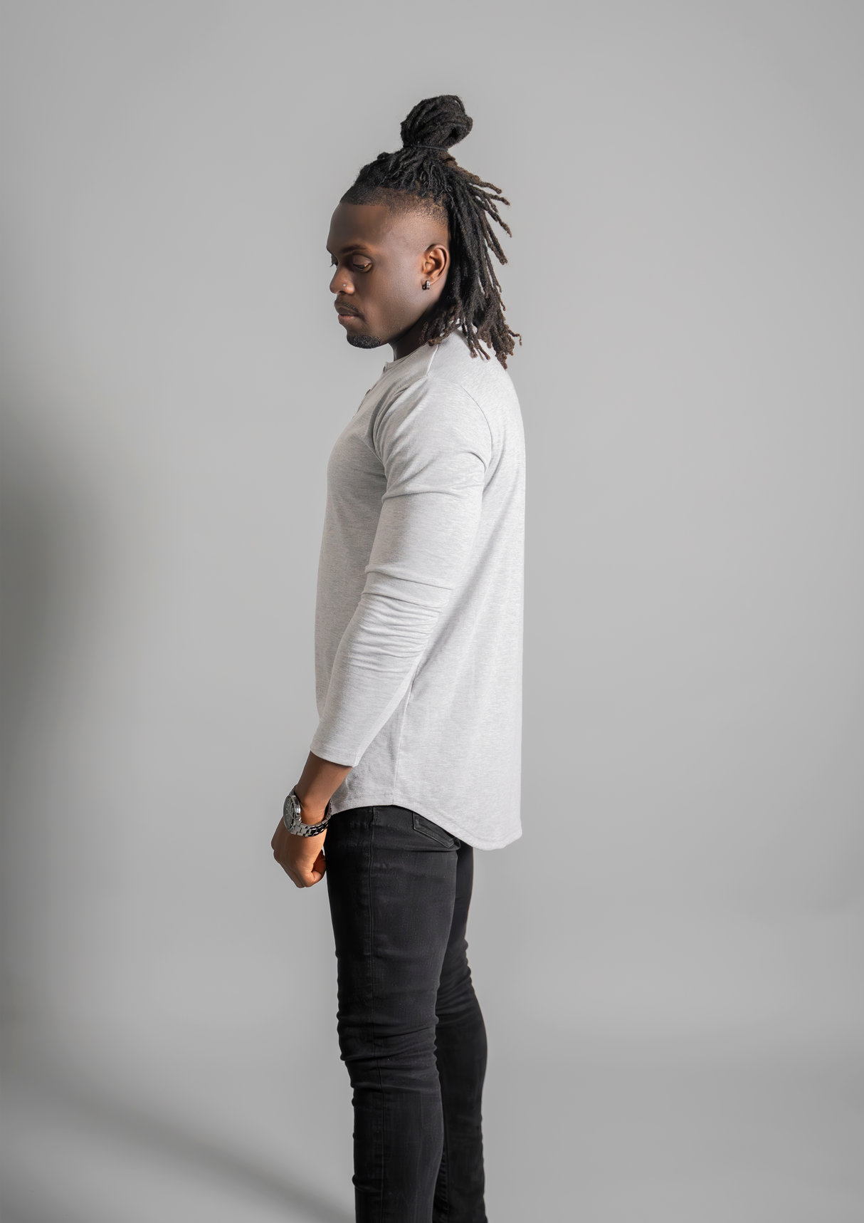 L/S Henley Curved Hem from Ten/10 Apparel
