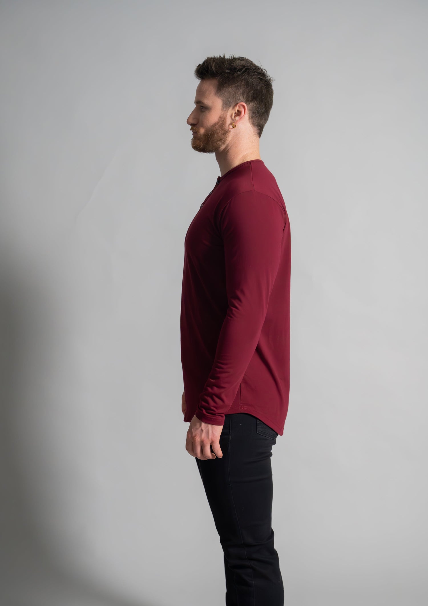 L/S Henley Curved Hem from Ten/10 Apparel