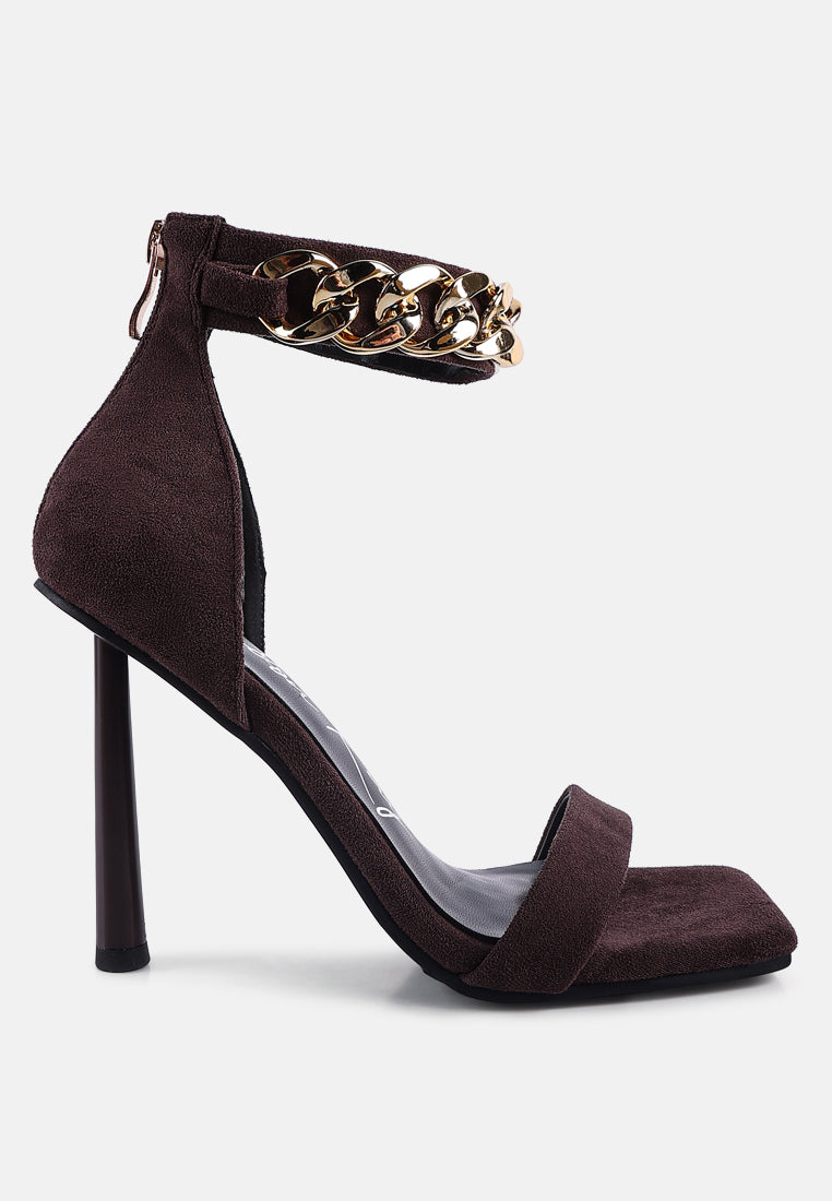 Last Sip Micro Suede High Heel Sandals from London Rag International