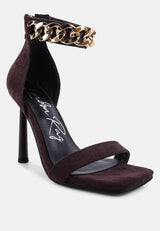 Last Sip Micro Suede High Heel Sandals from London Rag International