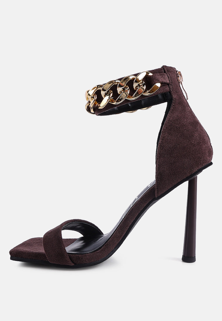 Last Sip Micro Suede High Heel Sandals from London Rag International