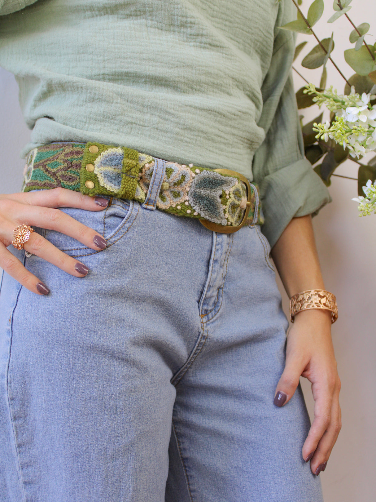Laurel Embroidered Belt from Ash & Rose