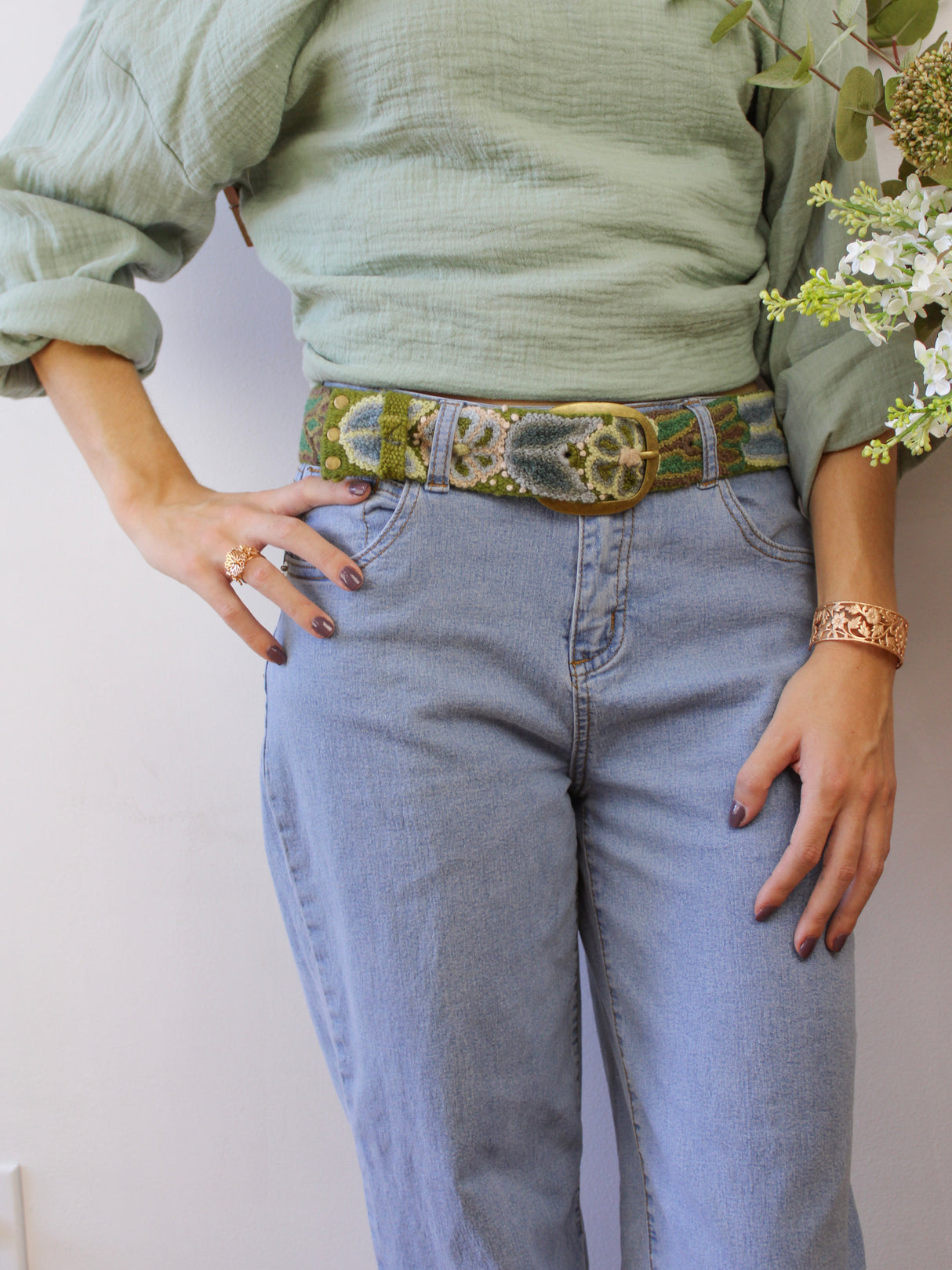 Laurel Embroidered Belt from Ash & Rose