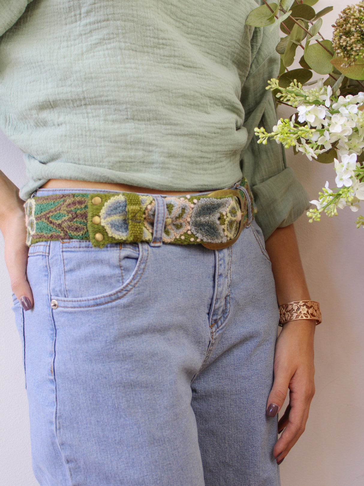 Laurel Embroidered Belt from Ash & Rose