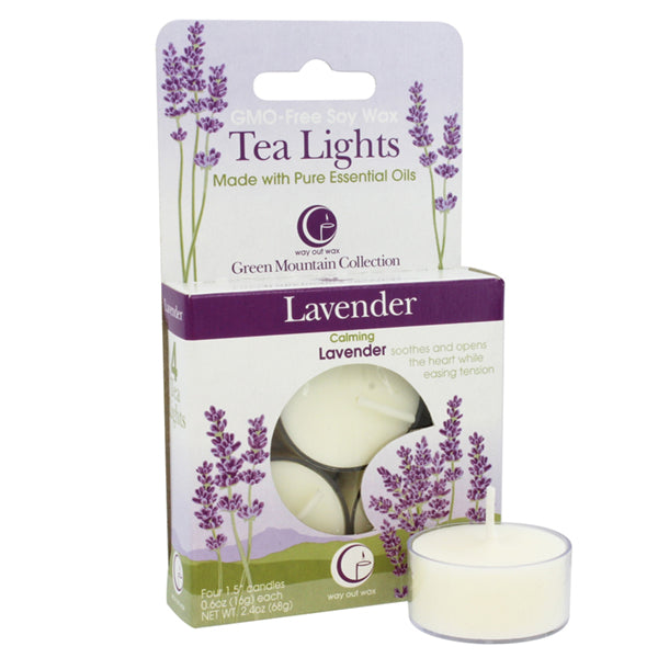 Lavender - Tealight Candle 4-pack From Way Out Wax