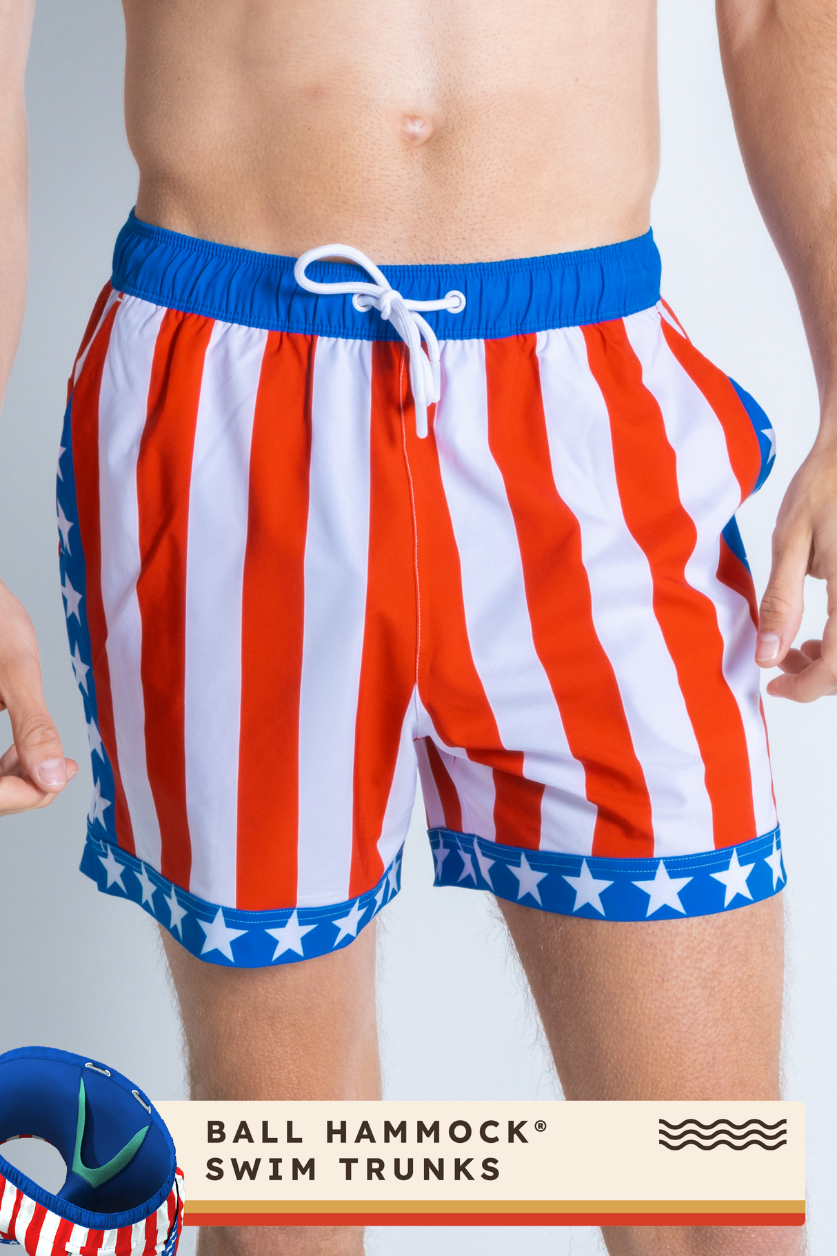 The Spacious Skies | Retro Usa Ball Hammock® Pouch 5" Swim Trunks from Shinesty