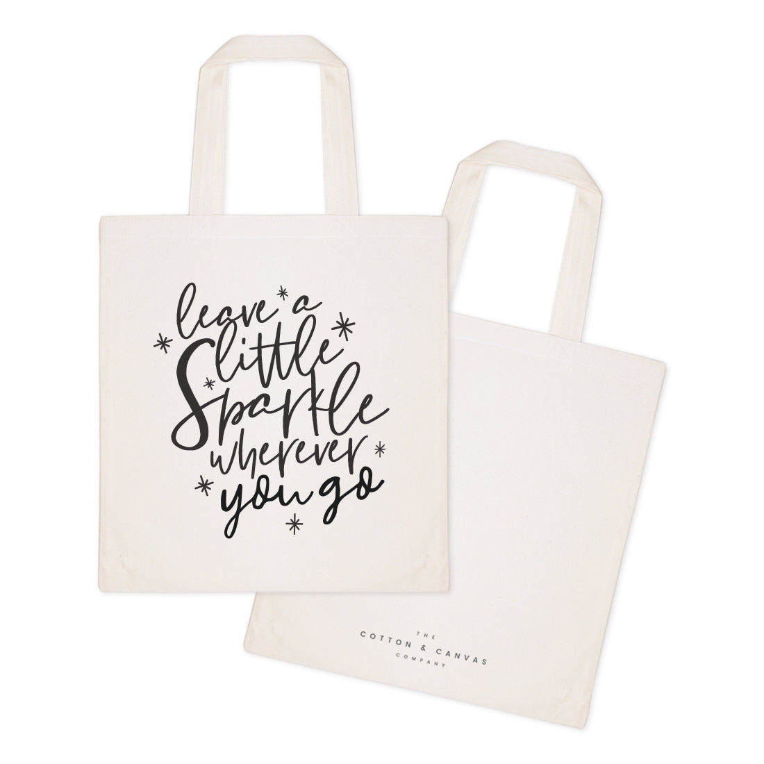 Leave a Little Sparkle Wherever You Go Cotton Canvas Tote Bag from The Cotton & Canvas Co.