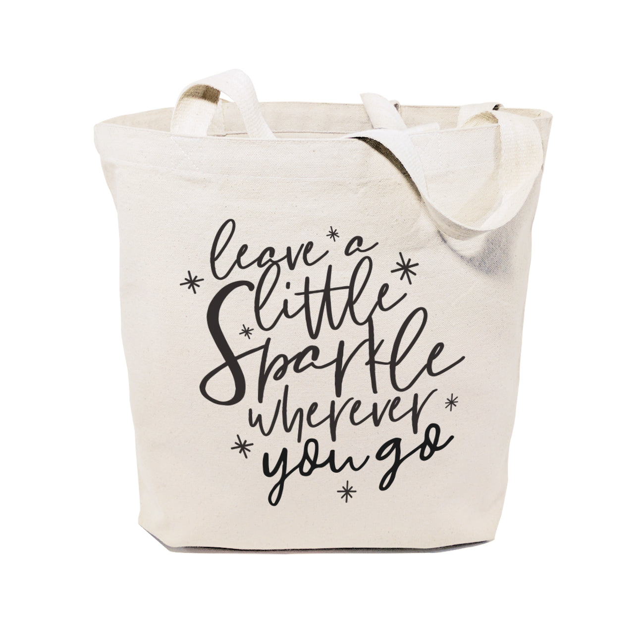 Leave a Little Sparkle Wherever You Go Cotton Canvas Tote Bag from The Cotton & Canvas Co.