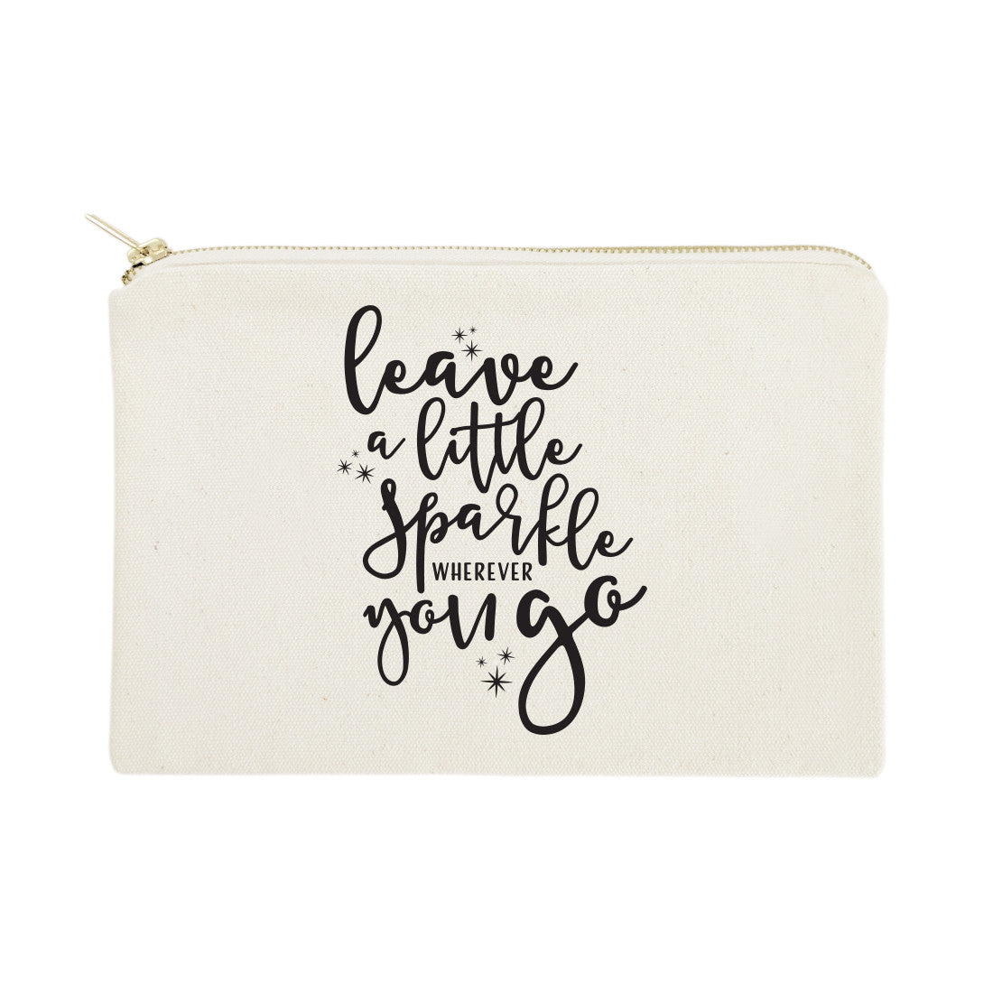 Leave a Little Sparkle Wherever You Go Cotton Canvas Cosmetic Bag from The Cotton & Canvas Co.