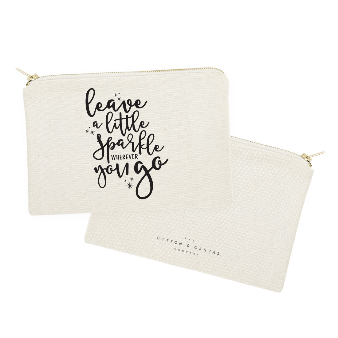 Leave a Little Sparkle Wherever You Go Cotton Canvas Cosmetic Bag from The Cotton & Canvas Co.