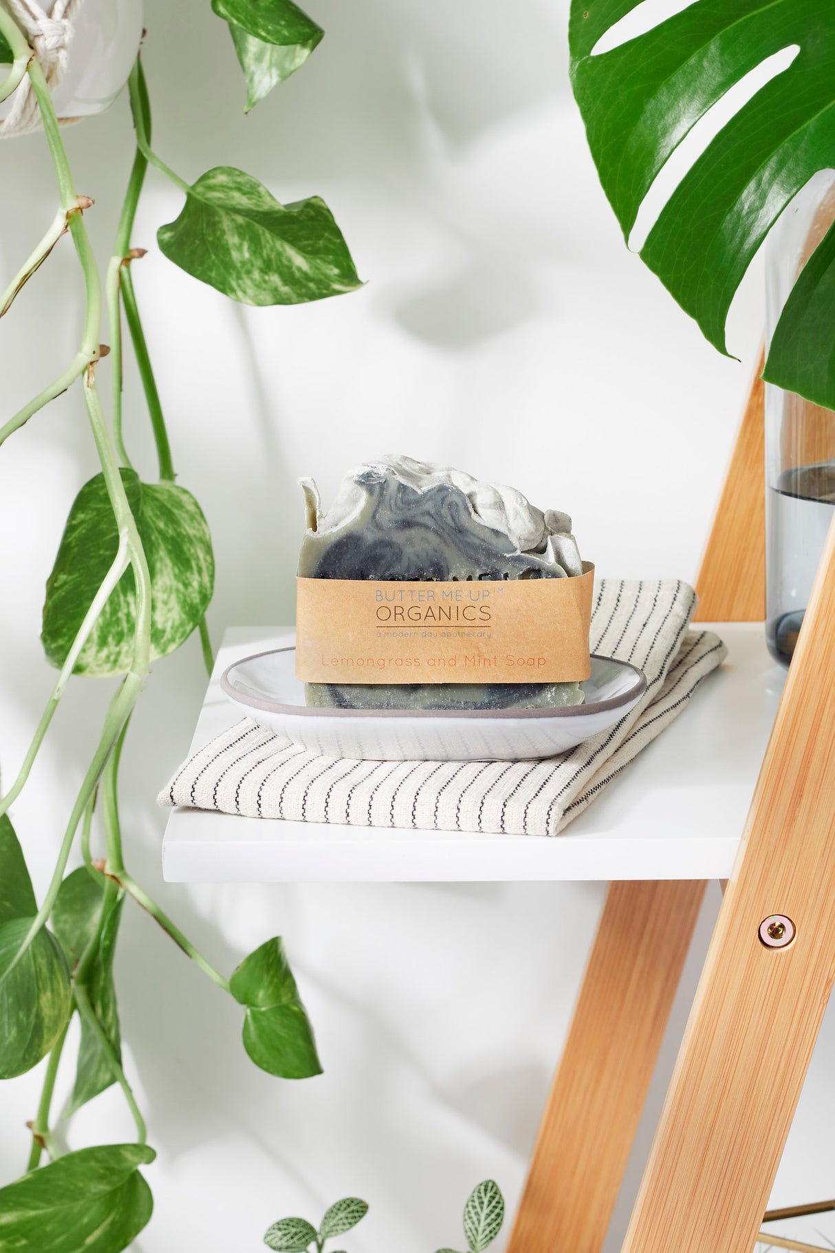 Organic Lemongrass Mint with Activated Charcoal and French Green Clay / VEGAN SOAP / PALM FREE from Butter Me Up Organics