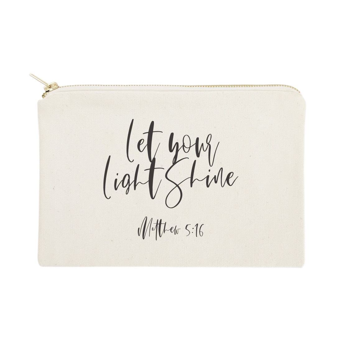 Let Your Light Shine, Matthew 5:16 Cotton Canvas Cosmetic Bag from The Cotton & Canvas Co.