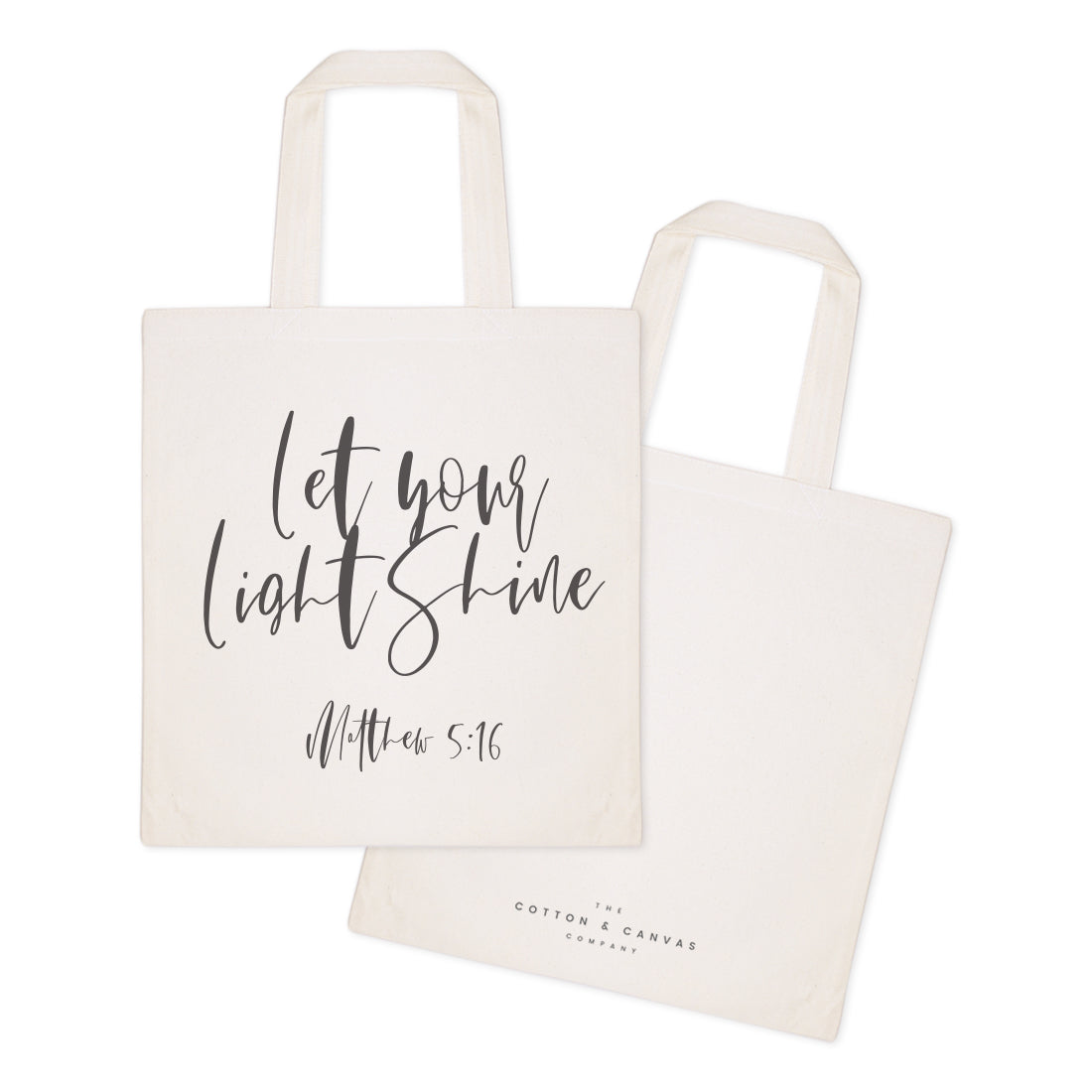 Let Your Light Shine, Matthew 5:16 Cotton Canvas Tote Bag from The Cotton & Canvas Co.
