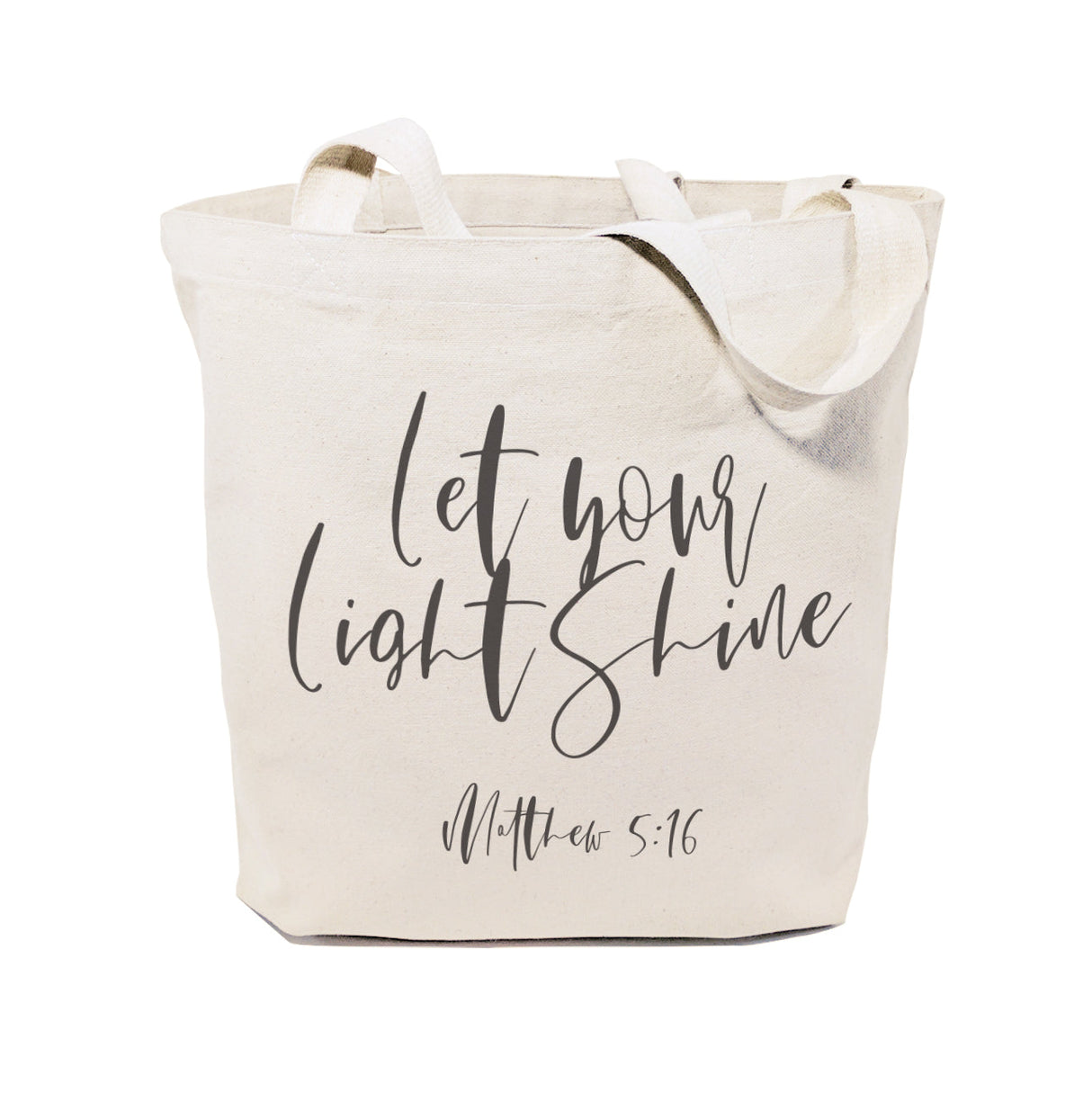 Let Your Light Shine, Matthew 5:16 Cotton Canvas Tote Bag from The Cotton & Canvas Co.