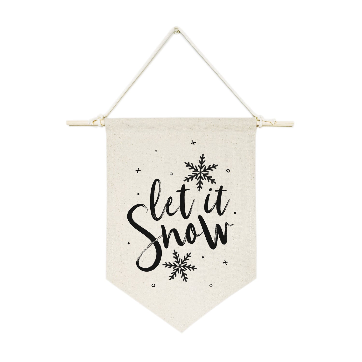 Let It Snow Hanging Wall Banner from The Cotton & Canvas Co.