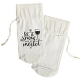 Let It Snow, We've Got Merlot Christmas Canvas Wine Bag from The Cotton & Canvas Co.