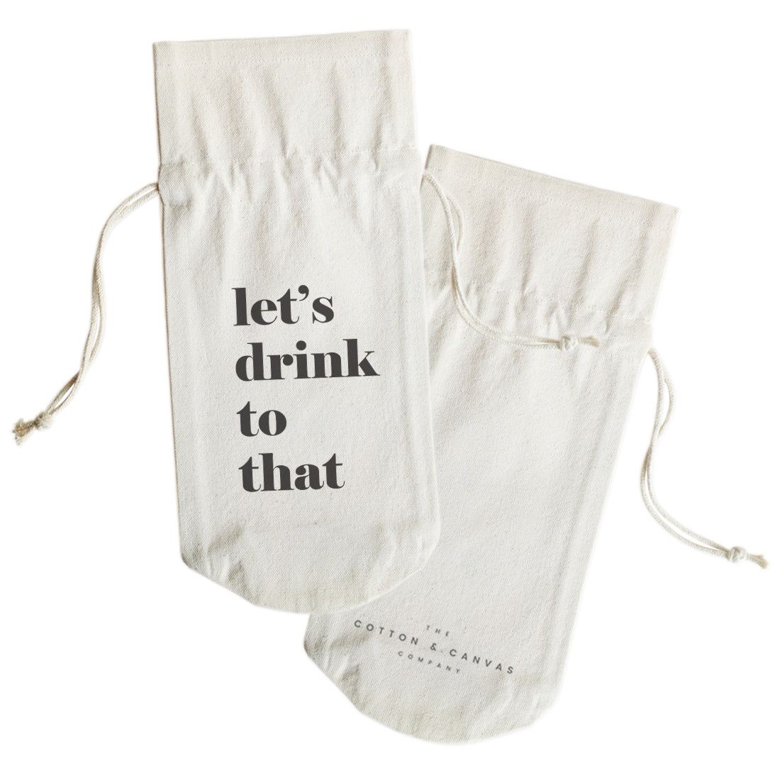 Let's Drink to That Cotton Canvas Wine Bag from The Cotton & Canvas Co.