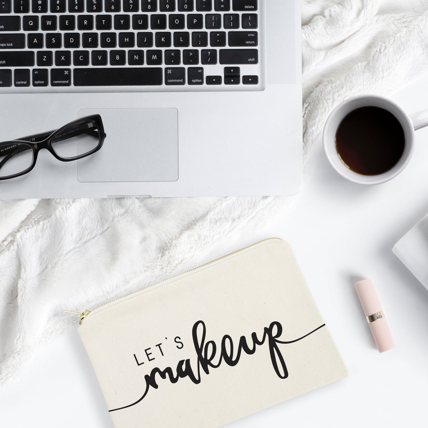 Let's Makeup Cotton Canvas Cosmetic Bag from The Cotton & Canvas Co.