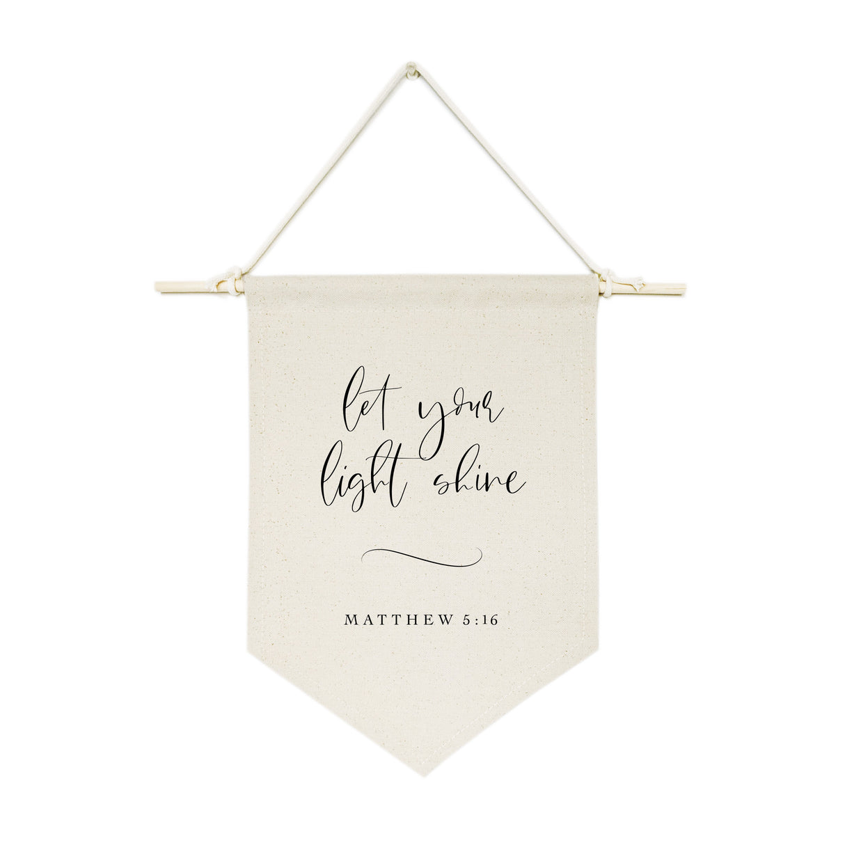 Let Your Light Shine, Matthew 5:16 Cotton Canvas Scripture, Hanging Wall Banner from The Cotton & Canvas Co.