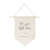 Let Your Light Shine, Matthew 5:16 Cotton Canvas Scripture, Hanging Wall Banner from The Cotton & Canvas Co.