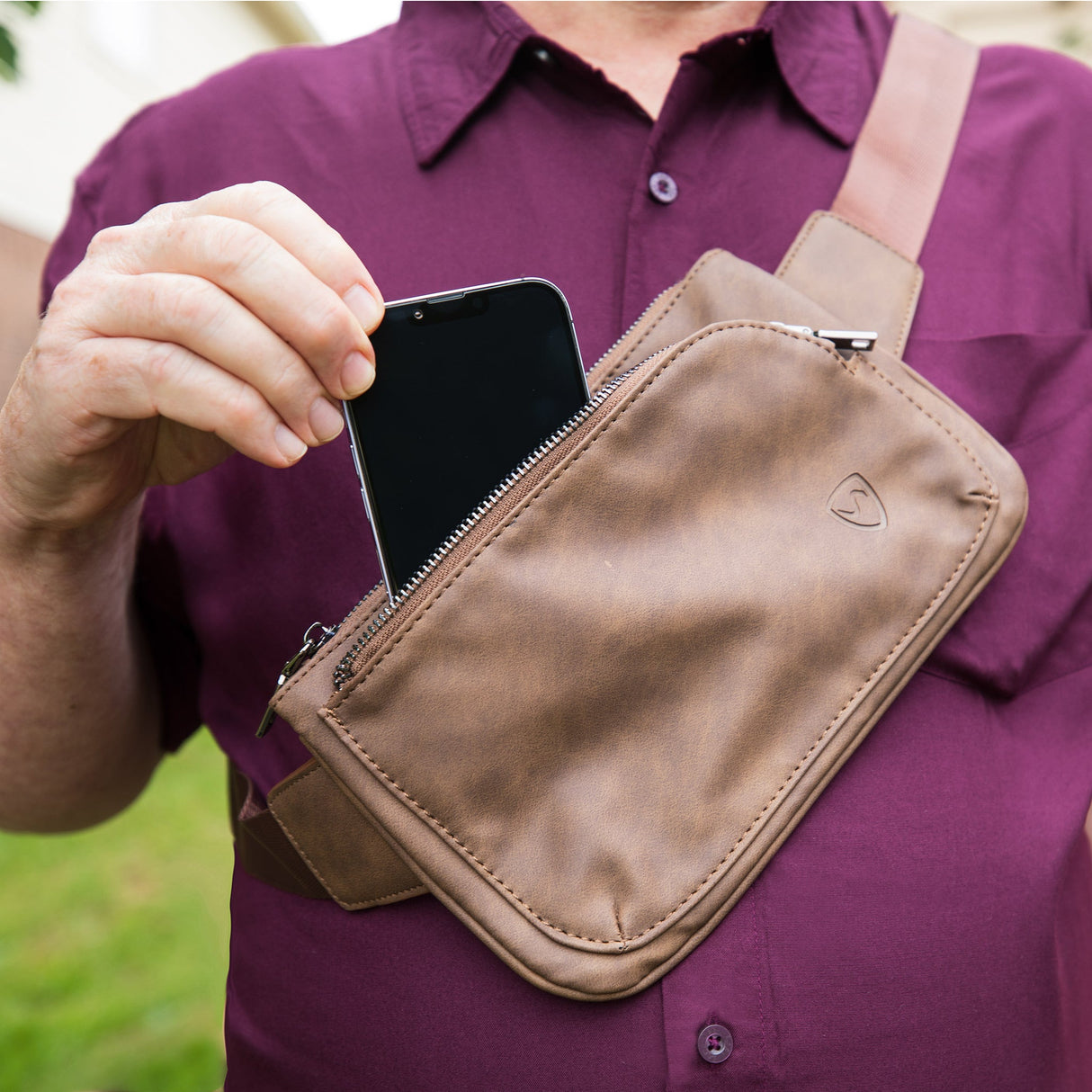 SYB Cross Body Fanny Pack - Metro Vegan Leather From Shield Your Body