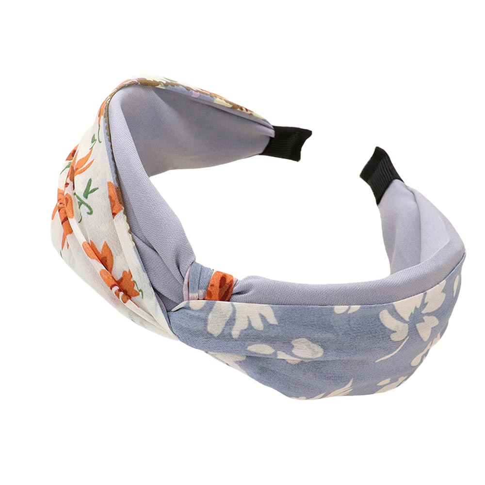 Abstract Flower Patterned Twisted Headband from Madeline Love