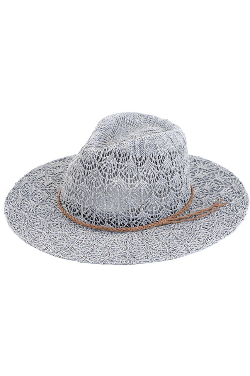 C.C HORSESHOE LACE KNITTING PANAMA HAT from Madeline Love