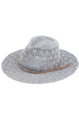 C.C Horseshoe Lace Knitting Trim Band Panama Hat from Madeline Love