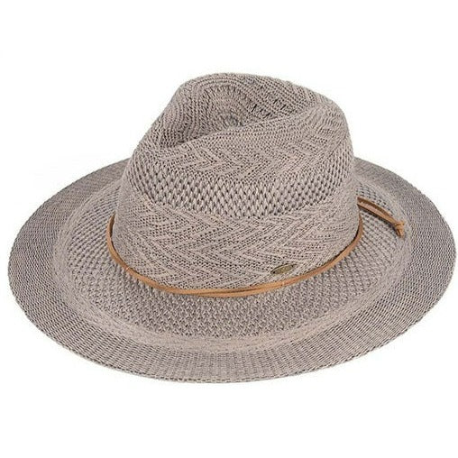 C.C Multi Pattern Suede String Band Panama Hat from Madeline Love