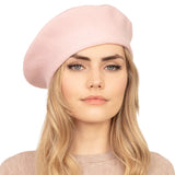 Trendy Fashionable Winter Stretchy Solid Beret Hat from Madeline Love