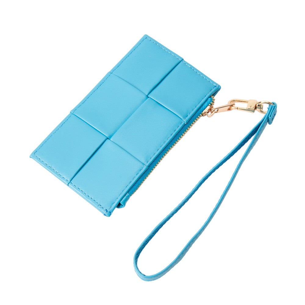 Faux Leather Weave Flat  Coin Wallet  from Madeline Love