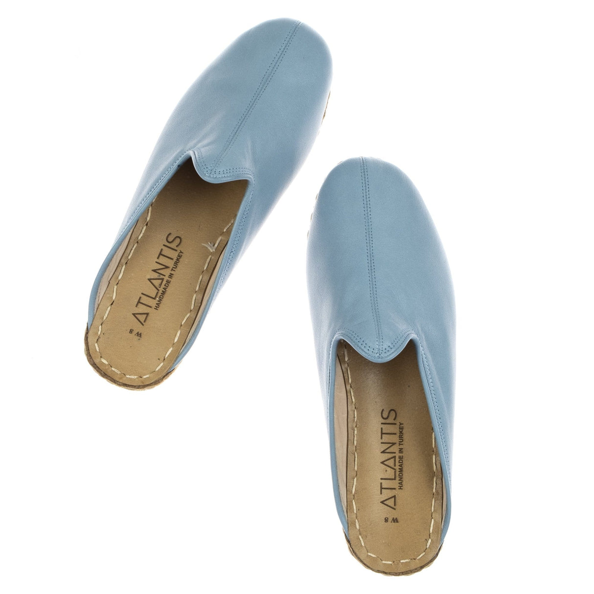 Women's Sky Blue Slippers from Atlantis Handmade Shoes