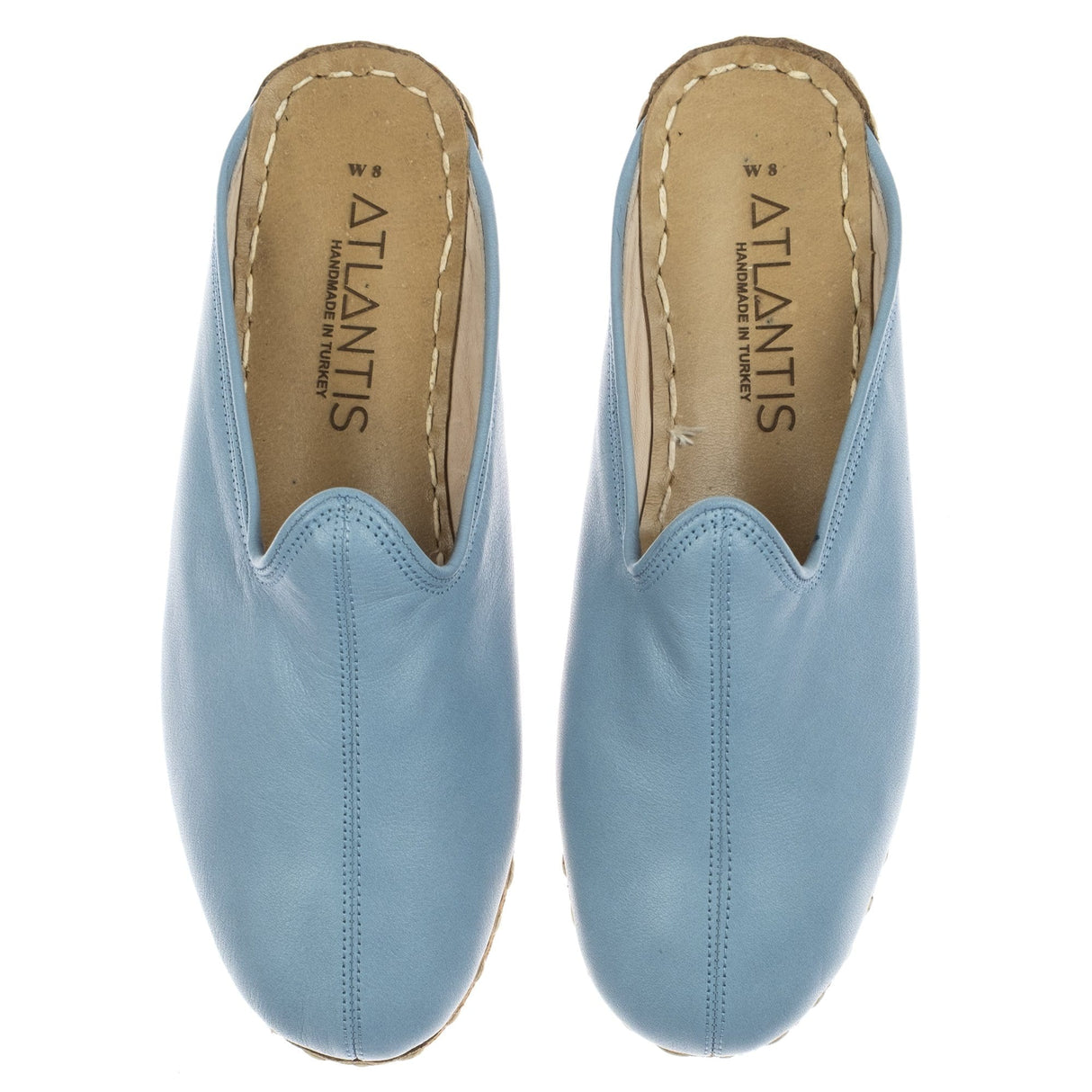 Men's Sky Blue Slippers from Atlantis Handmade Shoes