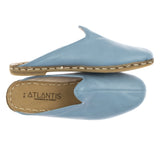 Women's Sky Blue Slippers from Atlantis Handmade Shoes