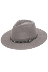 C.C MULTI THREAD RHINESTONE TRIM BAND PANAMA HAT from Madeline Love