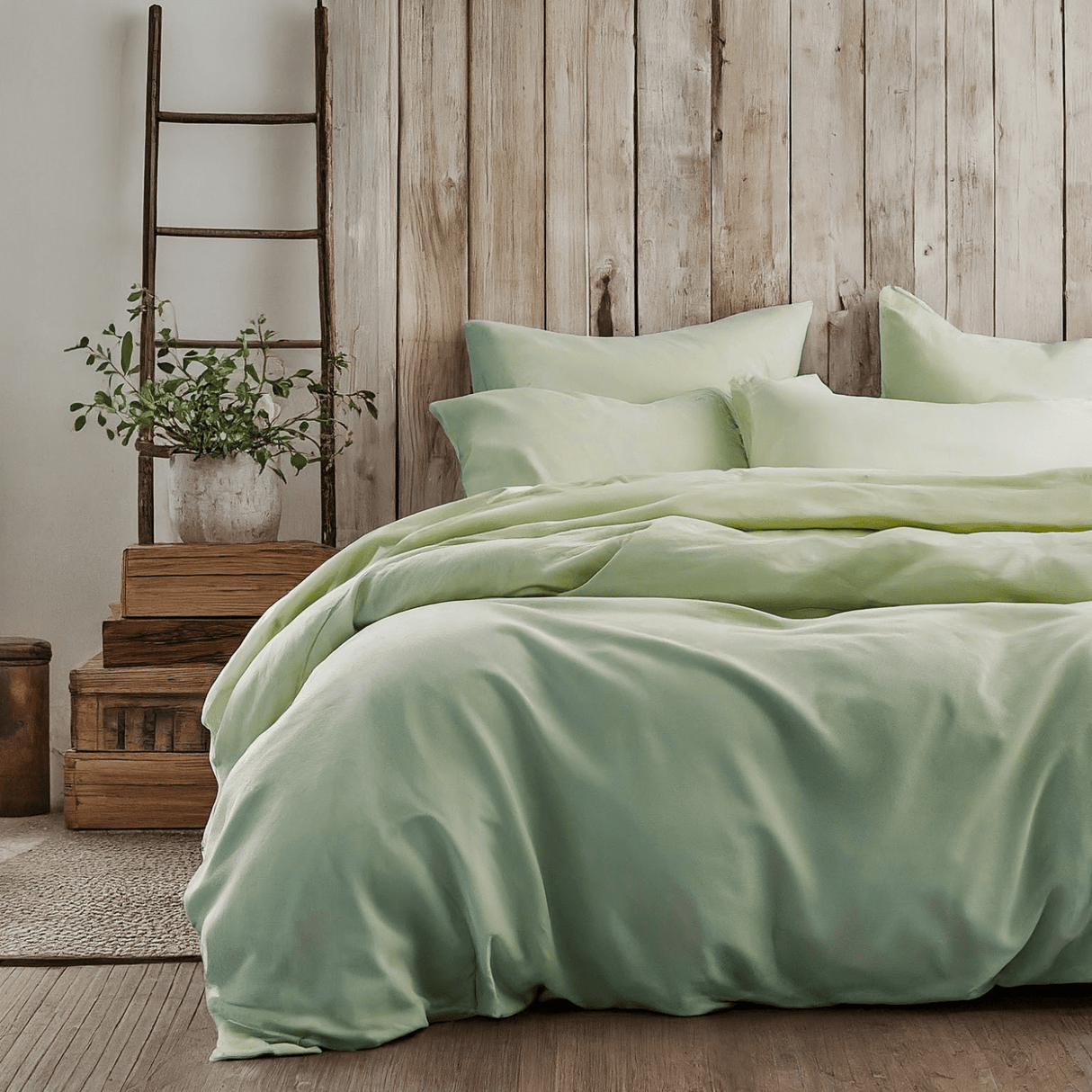 Tache Sage Green Duvet Cover Set (202-SG-DS from Tache Home Fashion