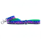 1″ Lightning Bugs Ribbon Dog Leash from 2 Hounds Design
