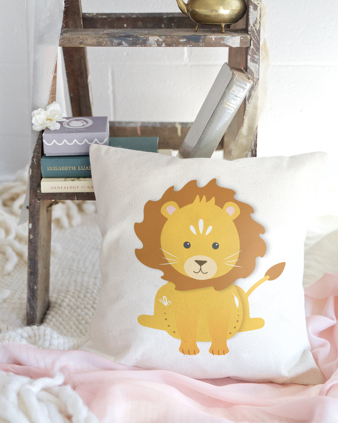 Lion Baby Pillow Cover from The Cotton & Canvas Co.